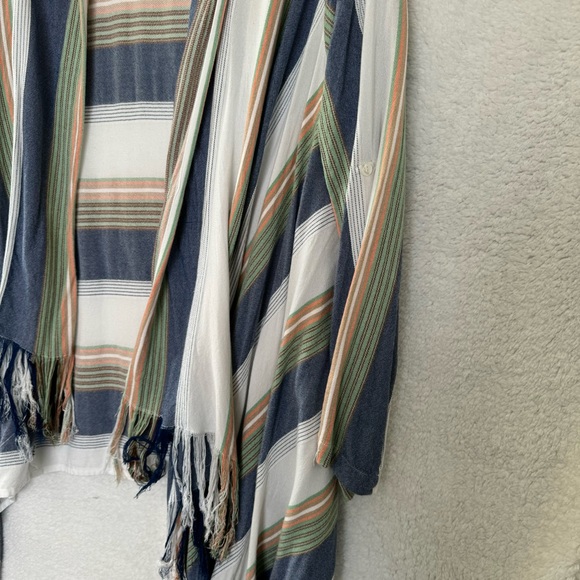 Altar’d State Fringe Open Front Cardigan, Lightweight Striped Size M - Picture 5 of 8